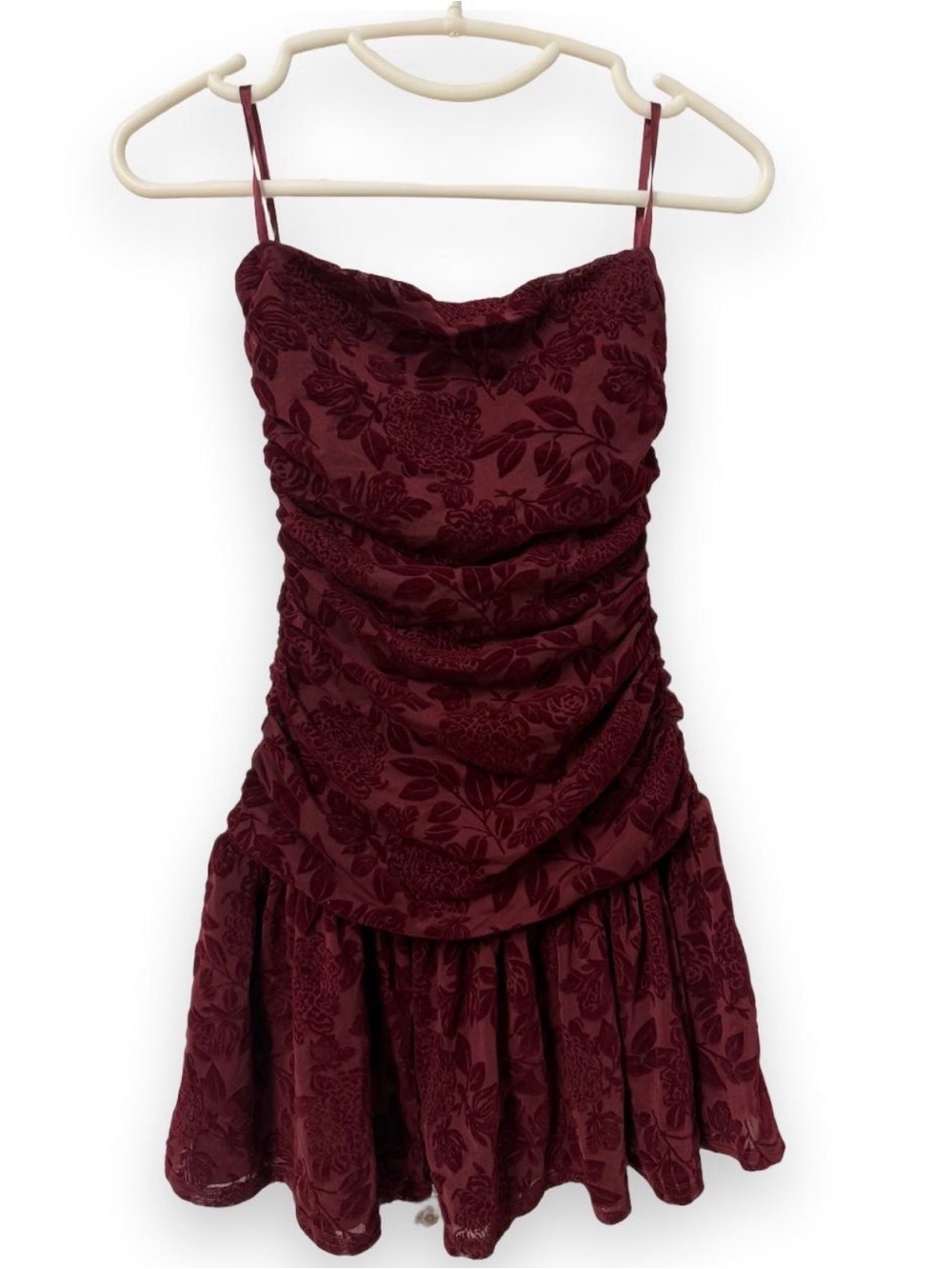 Windsor Burgundy Velvet Mini Dress